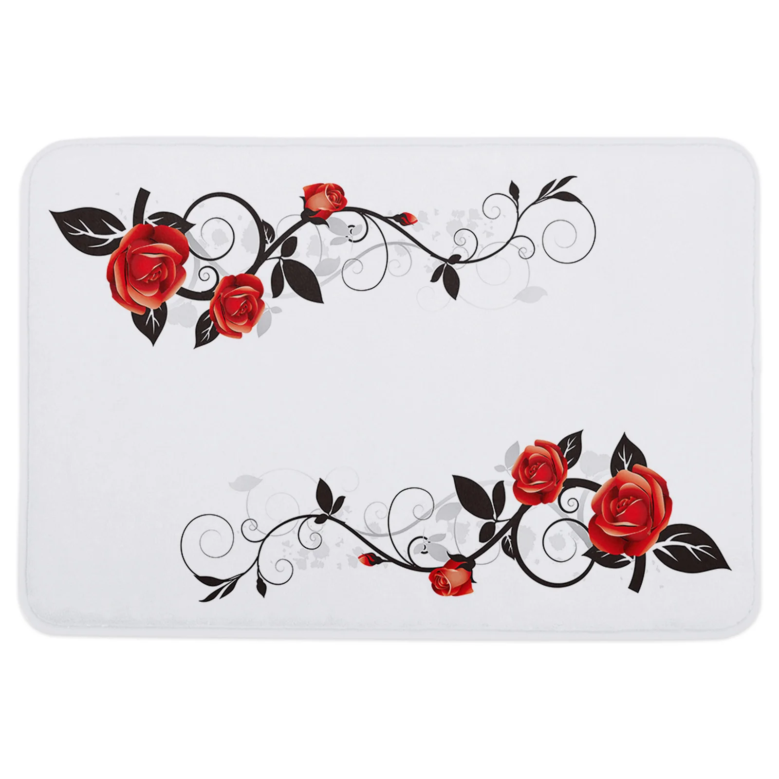 Red Rose Vine Flower Bathroom Mat Corridor Carpet Non-slip Kitchen Mat Entrance Door Mats Welcome Room Floor Prayer Rug Doormat