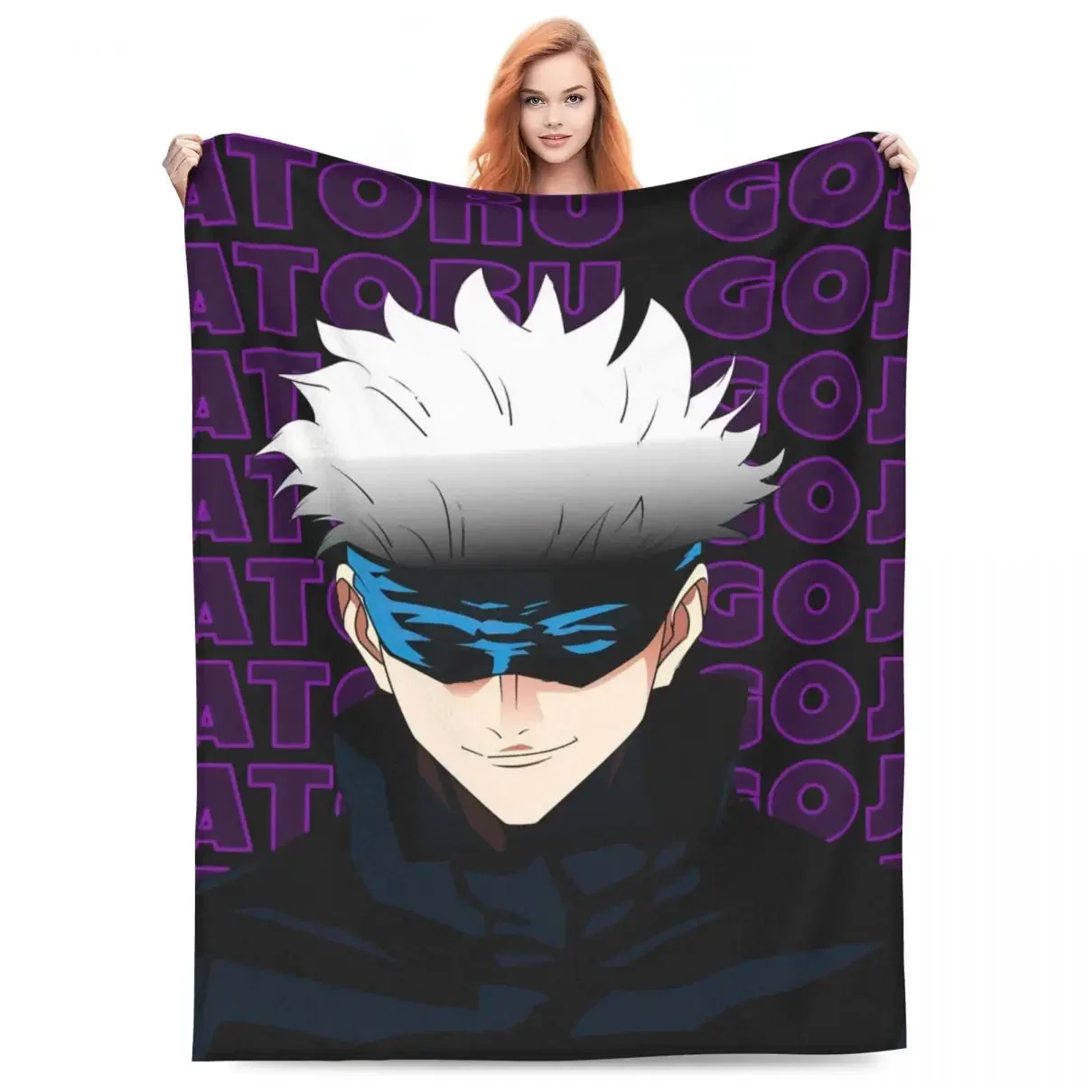 

Anime Soft Warm Throw Blanket for Sorcerer Fans Perfect for Travel Office Bedding Winter Use Funny Flannel Bedspread Sofa Cover