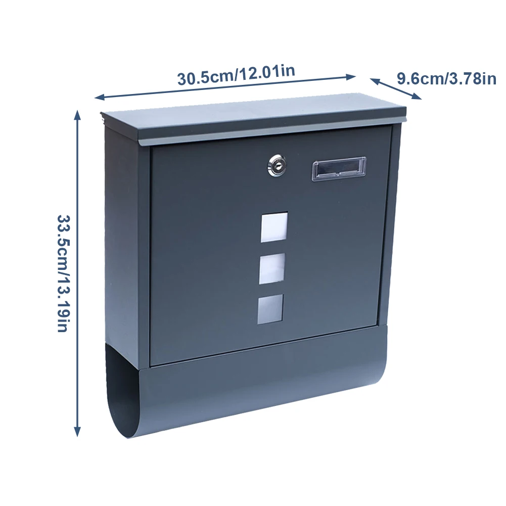 Residential Mailbox with Secure Key Lock Lockable Mailbox Large Capacity Heavy Duty Mailbox for Home Garden Service