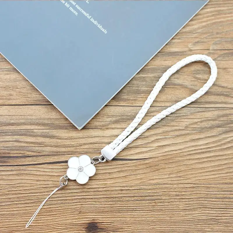 Solid Color Phone Wrist Strap, Colorful Flower Lanyard