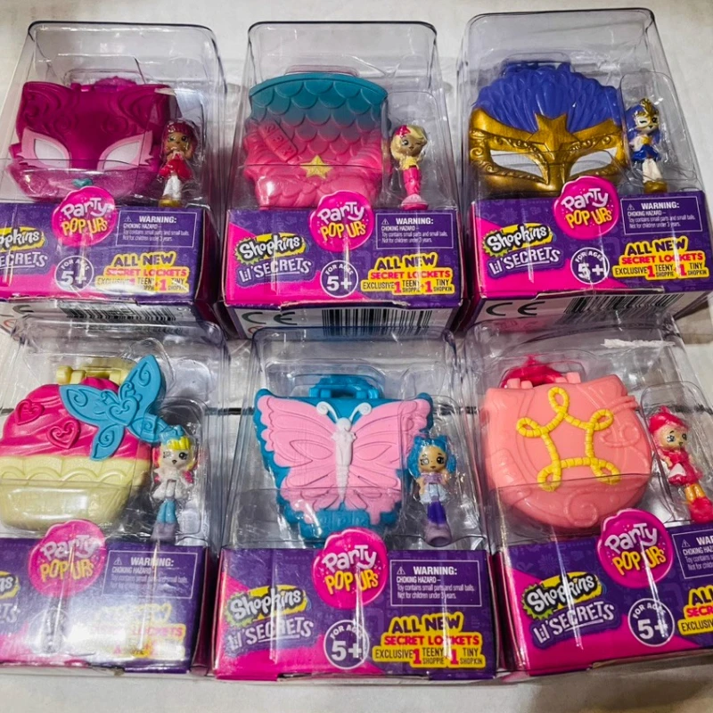 

Подлинная Shopkins Shopping Elf Party Pop UPS Миниатюрная сцена Симпатичная кукла Модель Настольные украшения Игровой домик Игрушки Детский подарок на день рождения