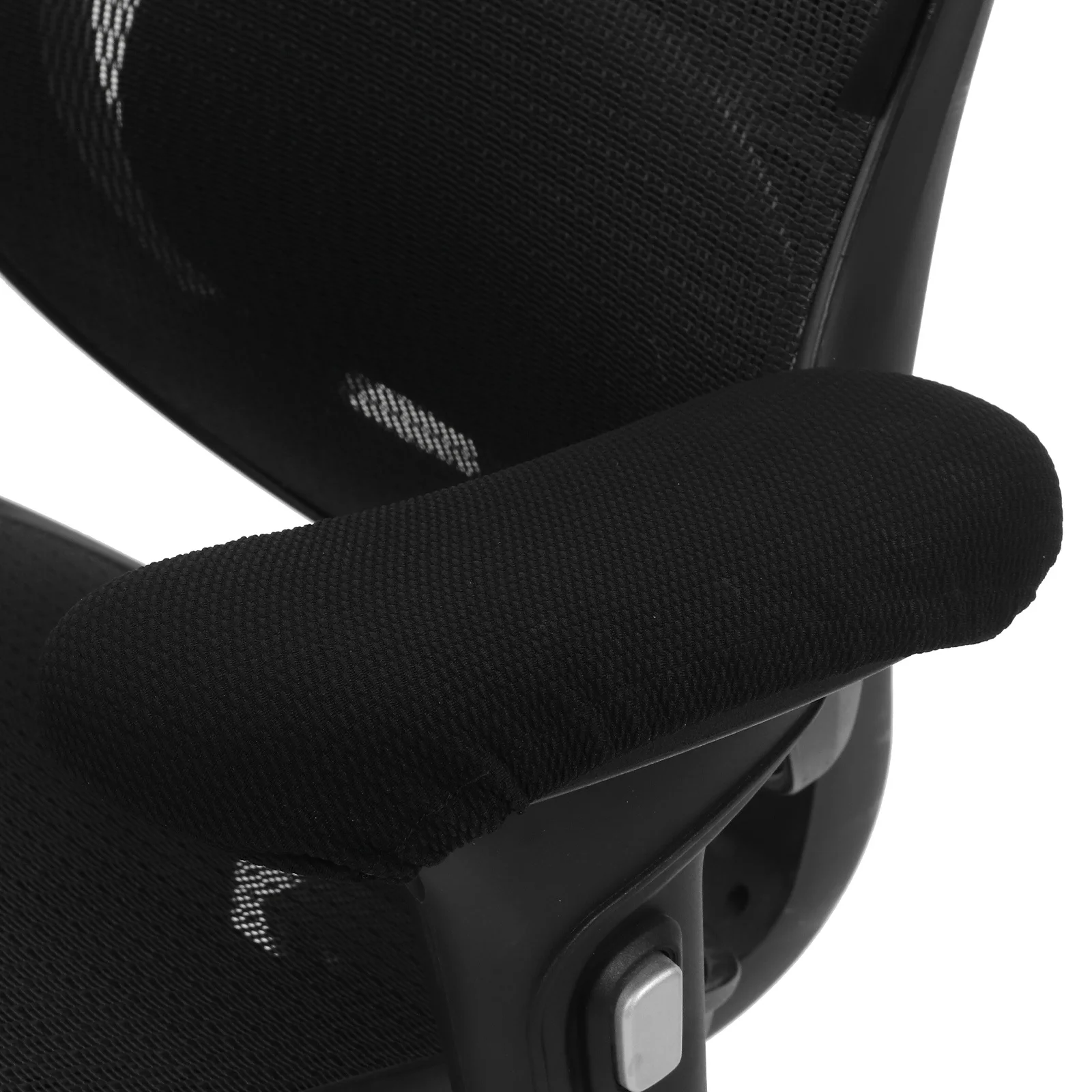 2pcs Chair Arm Rest Cover Black Thickened Stretchable Polyester Machine Washable Office Home Use Armrest Pad Office Supplies