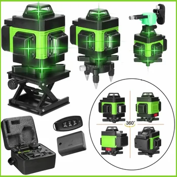 3D/4D 12/16 lines Laser level 3° self-leveling machine battery leveling tool vertical horizontal Laser levels