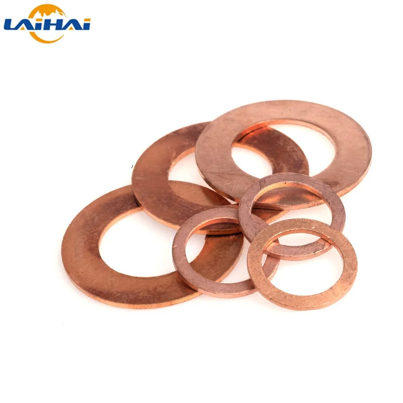 5Pcs DIN7603 M6 M8 M10 M12 M14 M16 M18 M20 T3 O Ring Gasket Sealing Ring Copper Washer Boat Crush Washer Flat Seal Ring Fitting