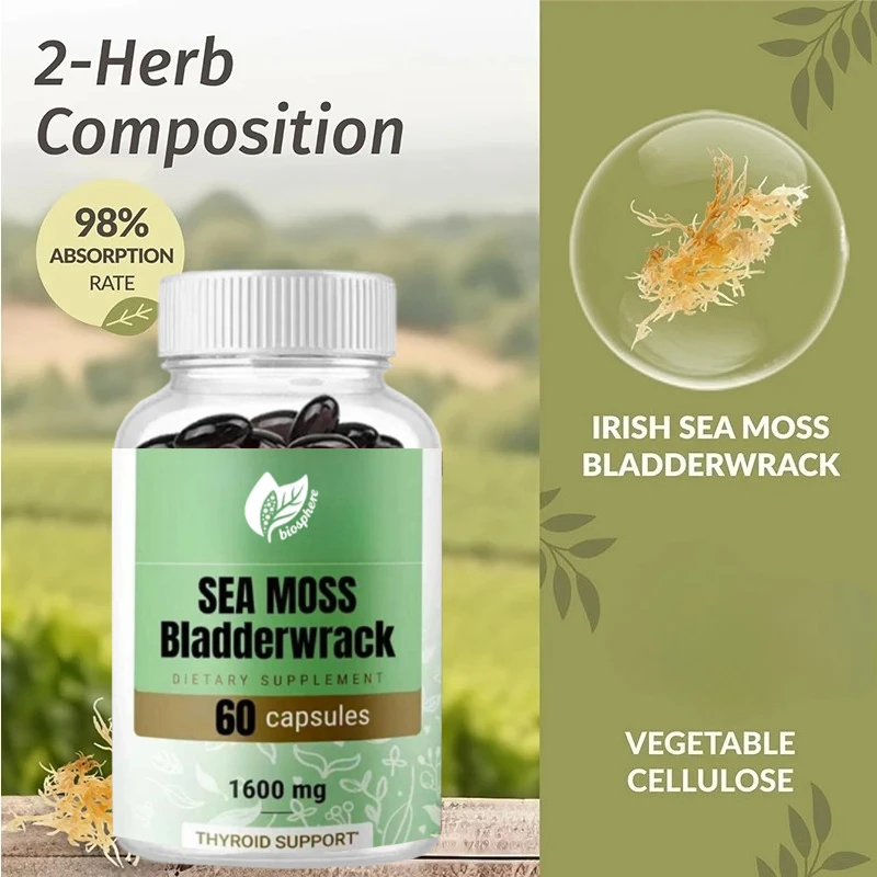 1600mg Seaweed and Bladder Peristaltic Agent, Immune, Vegan Non GMO Immune Supplement, Comprehensive Support, 60 Capsules