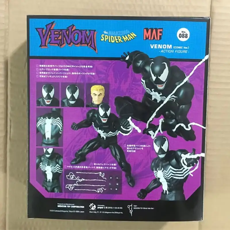 16cm Venom Spiderman Action Figures ML Legends The Amazing Mafex 088 Spider-Man Figura Toys Anime Peripheral Ornament Kids Gift