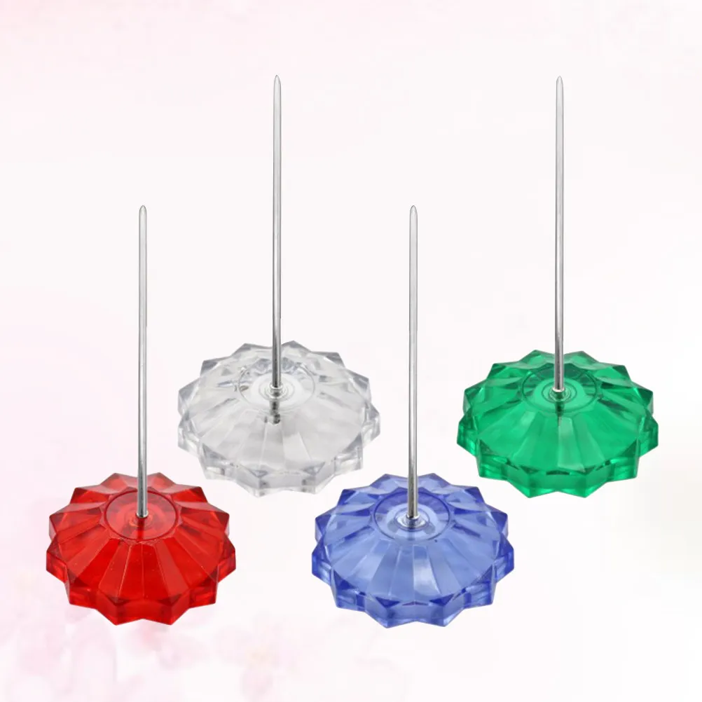 4pcs Spike Stick Straight Rod Receipt Holder Plastic Round Base Metal Body For Memo Note Storage Desk Organizer For