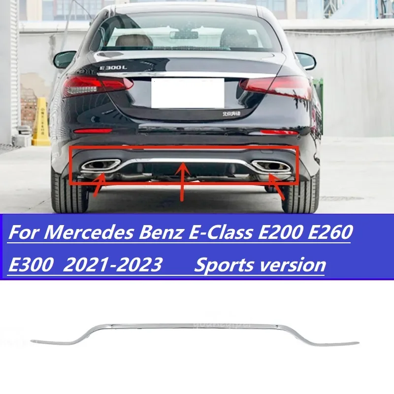 Rear bumper decorative strip chrome strip For Mercedes Benz E-Class E200 E260 E300  2016-2023