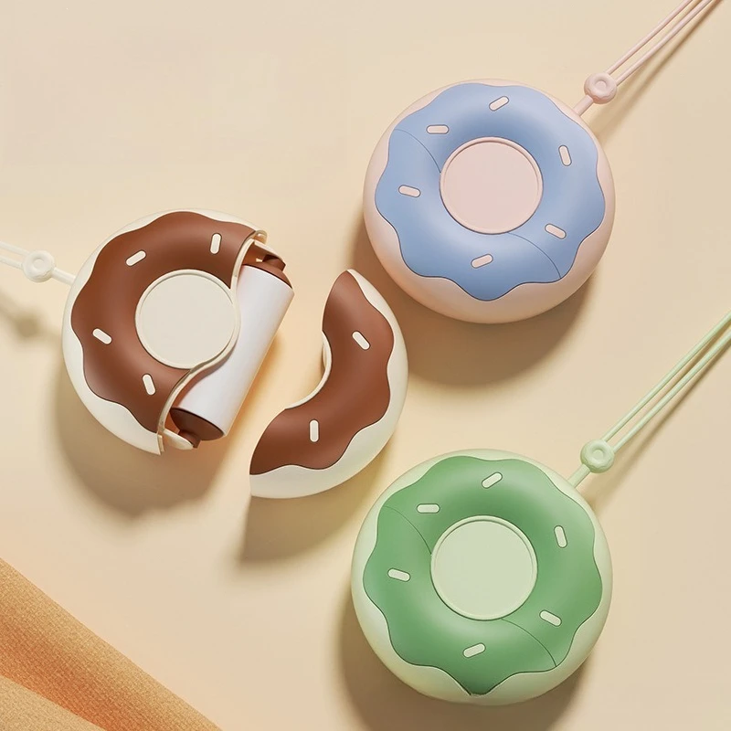 Donut Shaped Mini Lint Remover Portable Tear Off Roller for Cat Dog Pet Hair Clothes Travel Office Home Daily Cleaning Use