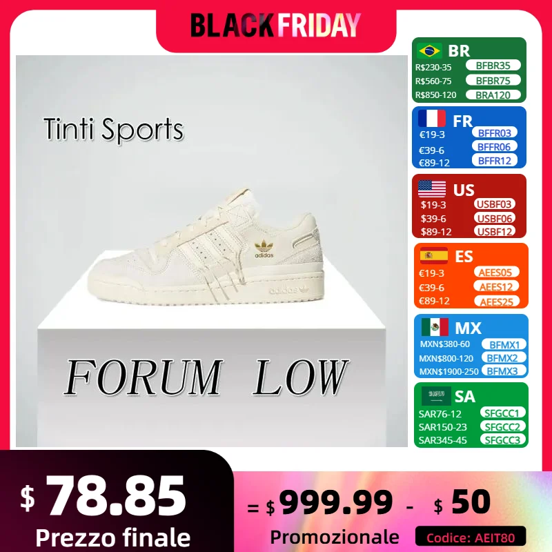 Adidas New Arrival FORUM LOW Men's and Women's shoes Shamrock Original Casual Shoes Fashionable and Breathable Shoes