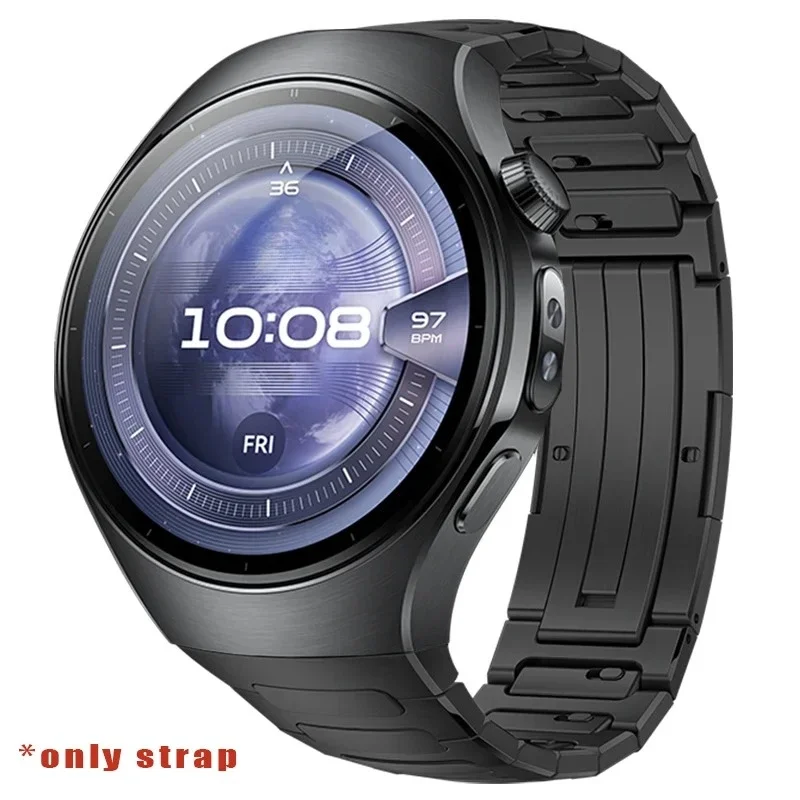Original Titanium Strap for Huawei Watch 5 46MM No Gaps Luxury Metal Band for Huawei Watch 5 42mm Business Quick Release Band