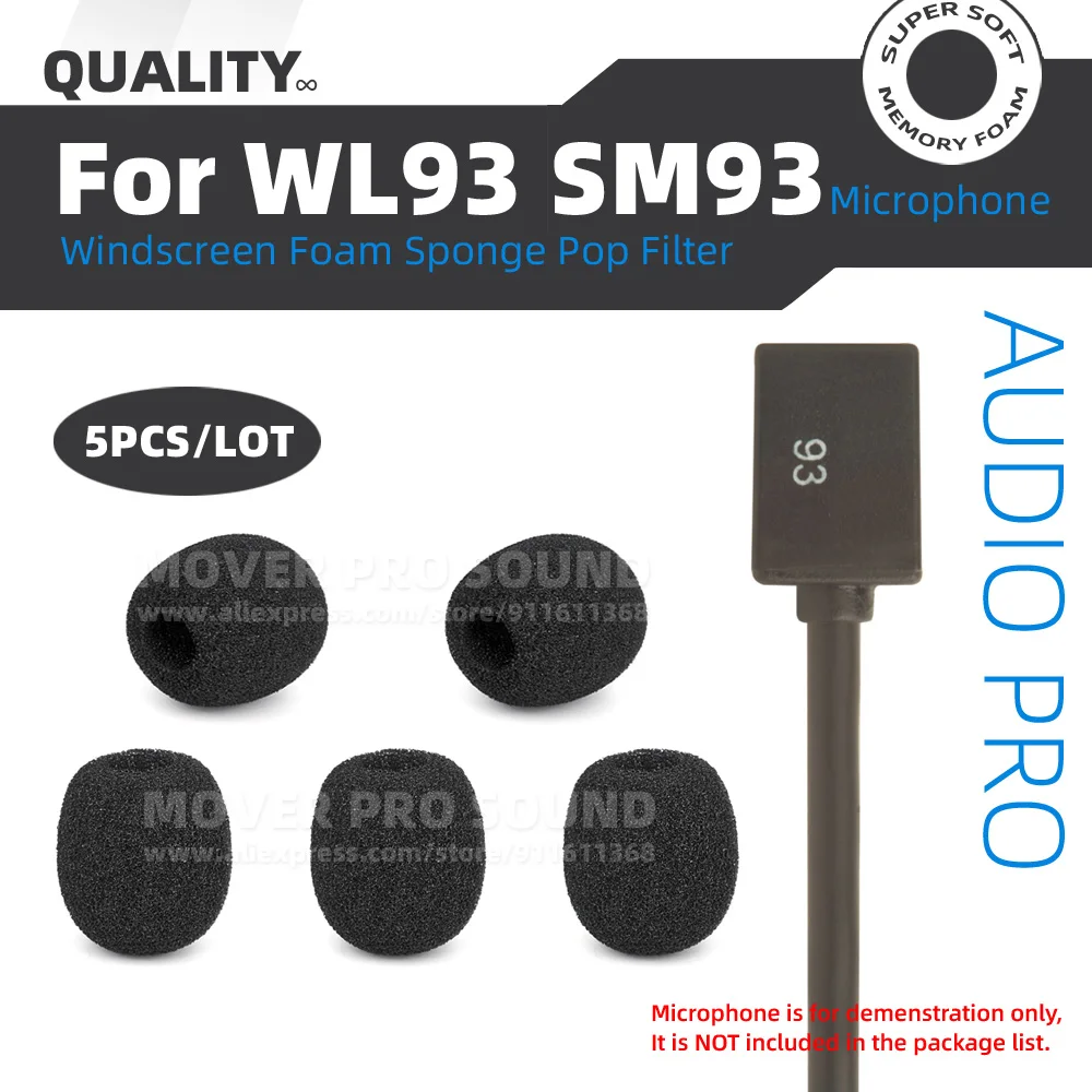 5 قطعة متوافقة مع Shure WL93 SM93 SM WL 93 Lavalier ميكروفون التعادل كليب على الزجاج الأمامي الإسفنج درع الزجاج الأمامي التلبيب هيئة التصنيع العسكري رغوة