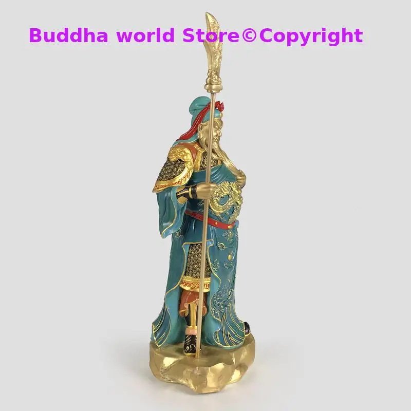 High grade Home company Career Success GOOD luck wealth God Recruit money Dragon GUAN GONG CAI SHEN God color bronze statue