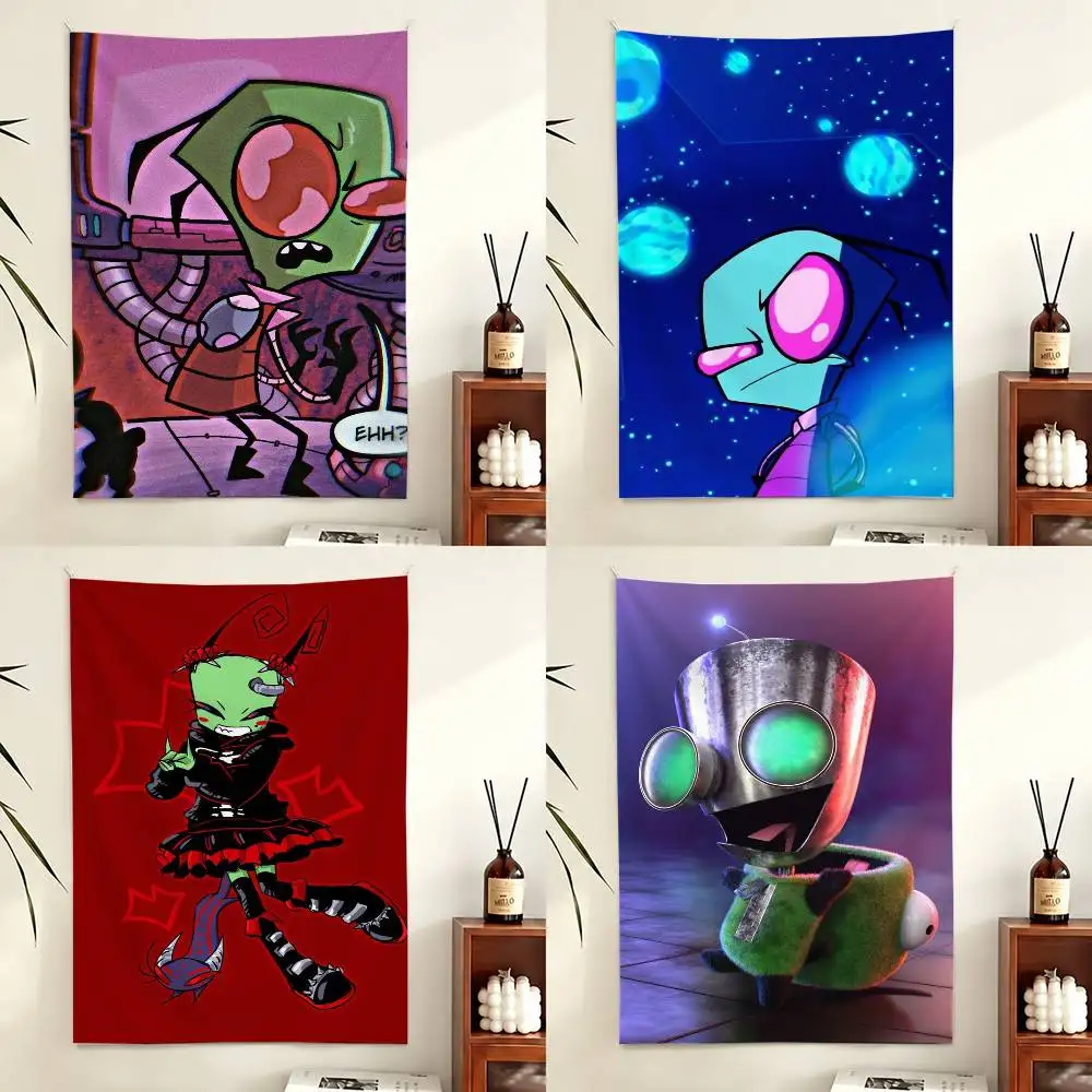 Madness I-Invader Zim Gir-ES Flag Digital Printing Banner for Garage Wall Out Door Decoration
