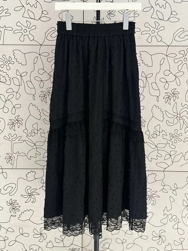 

High-End Island Home Spring 2026 New Style Women's Halterneck Lace Skirt A-Line High Waist Loose Fit Polyester Fiber