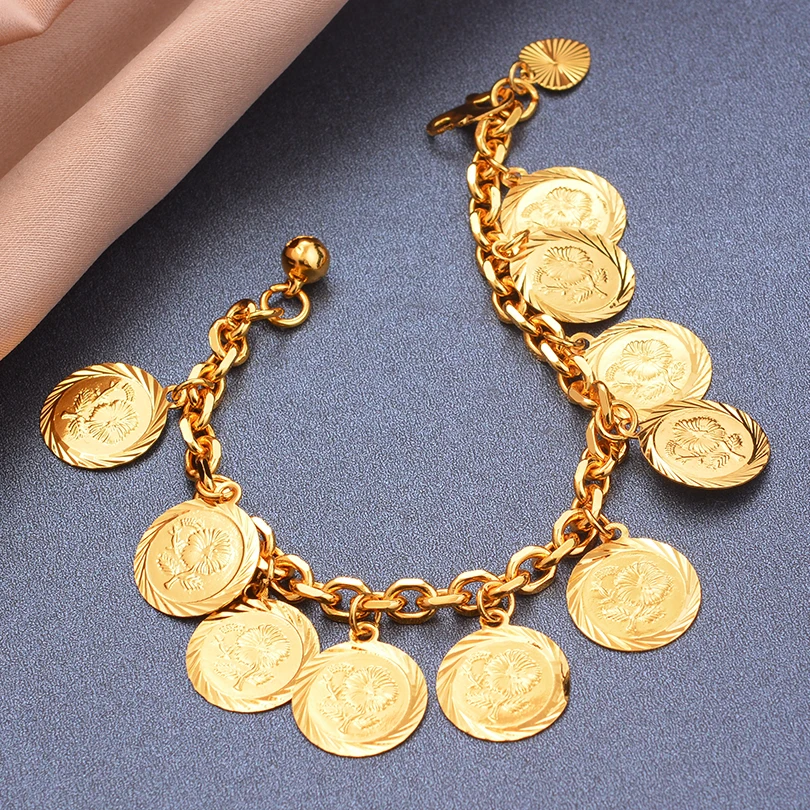 Gold Color men's bracelet Girls Wedding Bracelet Bangles African Bridal Jewelery Bijoux Femme wedding Bangles jewelry