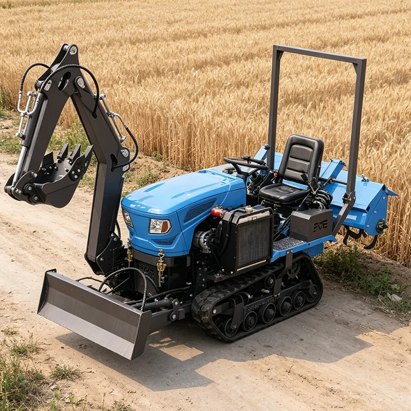 Customized High Efficiency Crawler Tractor Mounted Rotary Tiller, Micro Tiller & Cultivator for Farm Plowing