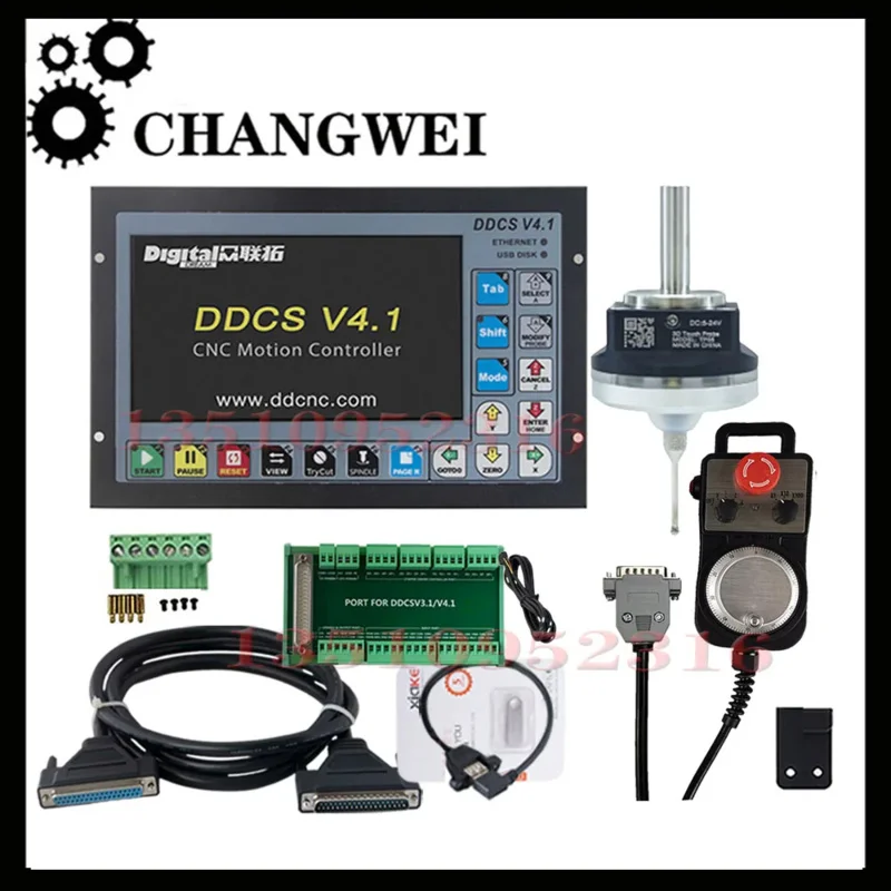 

Latest Ddcsv4.1 3/4 Axis G Code Cnc Offline Controller Usb Interface Metal Housing With E-stop Mpg Handwheel 3d Probe