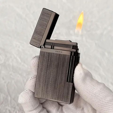 Gas Lighter Customized Lighter Single Flame Crisp Sound Lighter Metal Brushed Design Cigar Accessories Smoking