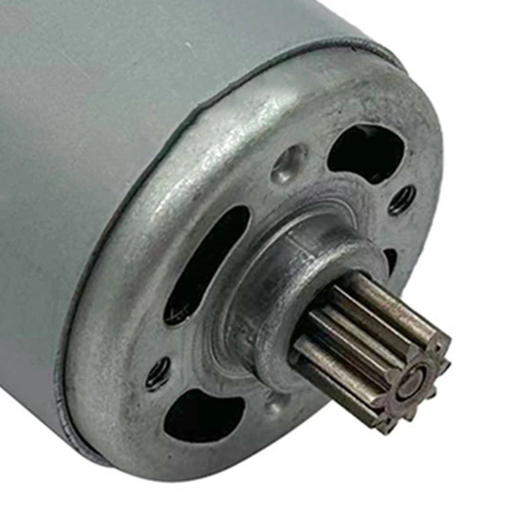 Electric Saw Motor 14.4V RS550 Motor RS550 Type Motor 10 Tooth Gear Lightweight Build Metal Construction Sliver