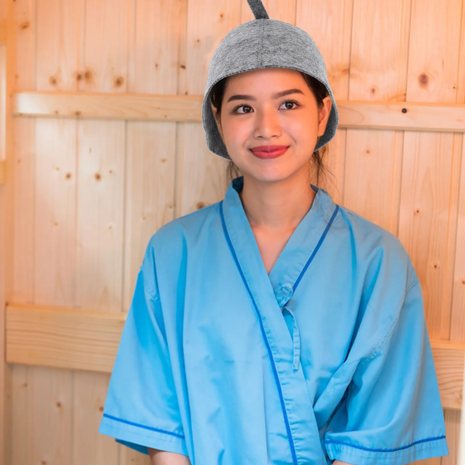 

5Pcs Sauna Hat Wool Heat Insulation Comfortable Breathable Reusable Bath Shower Cap Spa Bathing Accessories Household