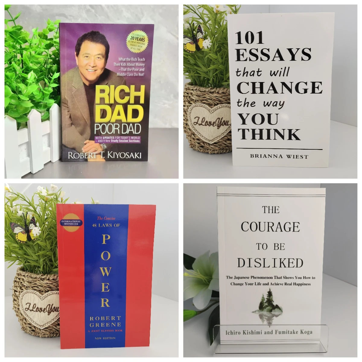 Rich Dad Poor Dad  &101 Essays That Will Change The Way You Think&The Concise 48 Laws Of Power&The Courage to Be Disliked