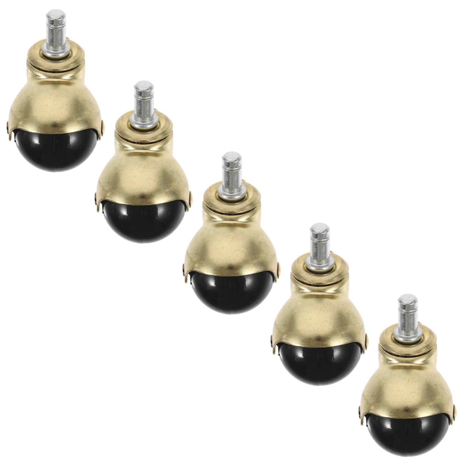 5Pcs Golden Round Casters Replacement Chair Wheels for Office Desk Gaming Chair Casters Heavy Duty Smooth Rolling Easy