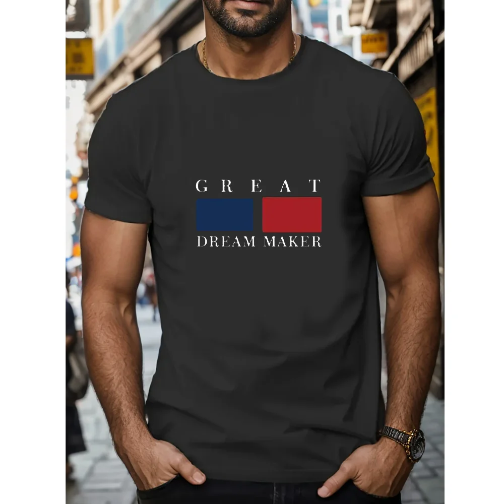 Men's Basic Daily Lightweight Short Sleeved Fashionable Sports Top Simple and Versatile Comfortable and Breathable Top