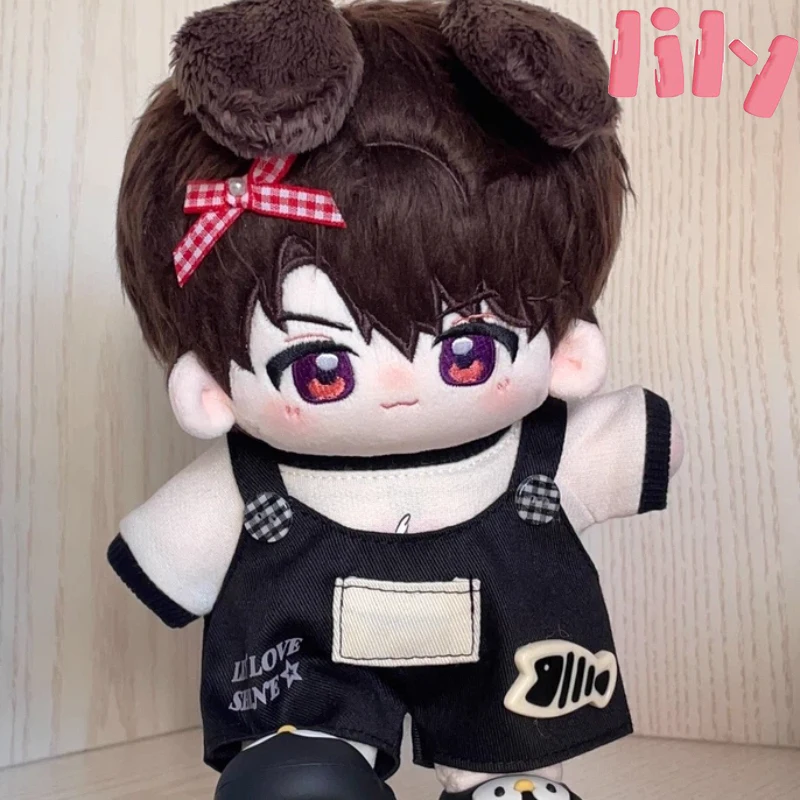 

Плюшевая игрушка, 20 см, хлопковая кукла, одежда, милые брюки на бретелях, футболка, ковбойский набор, без атрибутов, хлопковая кукла, набор для замены куклы