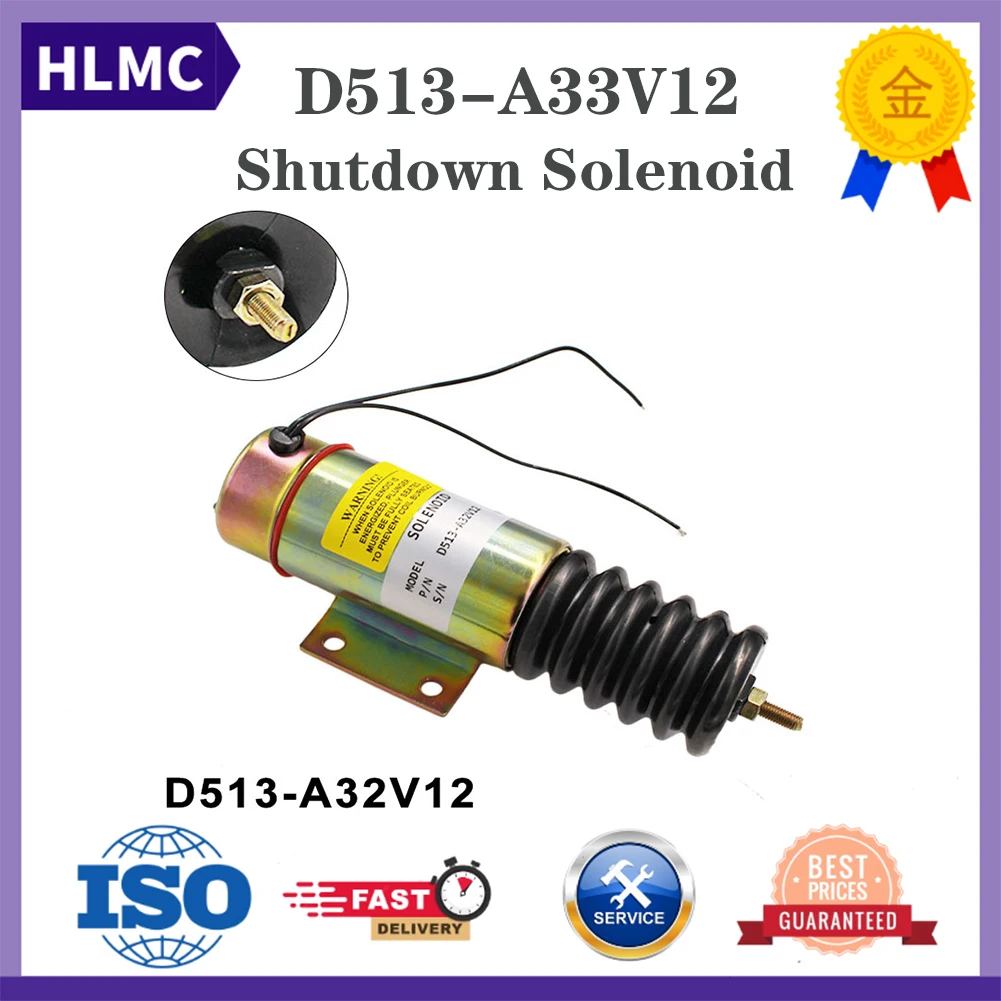 

Fuel Shutdown Solenoid D513-A33V12 D513-A32V12 2001-12E2U1 2002-12E2U1 For Diesel Engine