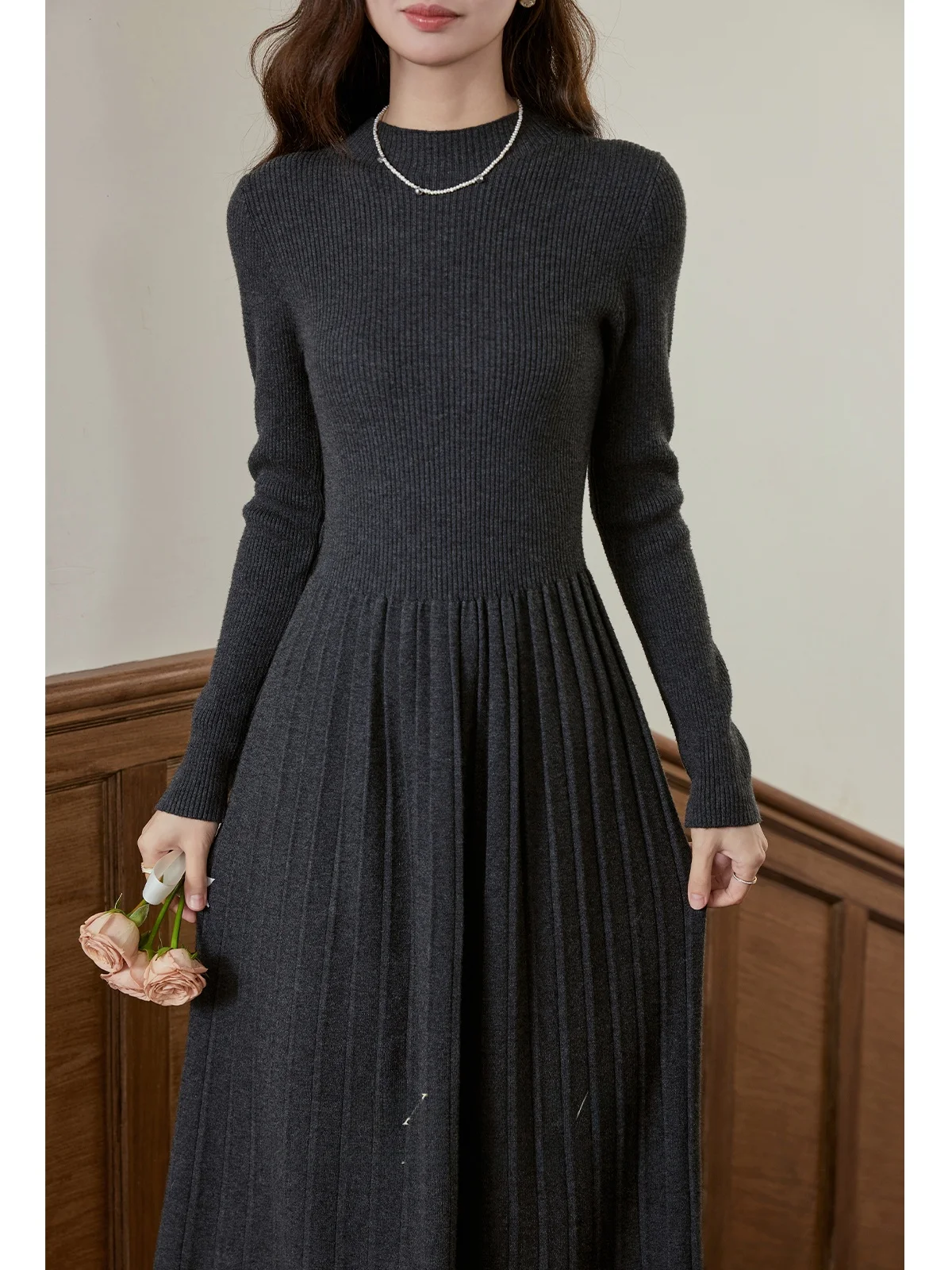 

Вязаная юбка-трапеция Dr South Deer Wi Girl Ele Slimming Base Layer для девочек, зимняя, повседневная, средней эластичности