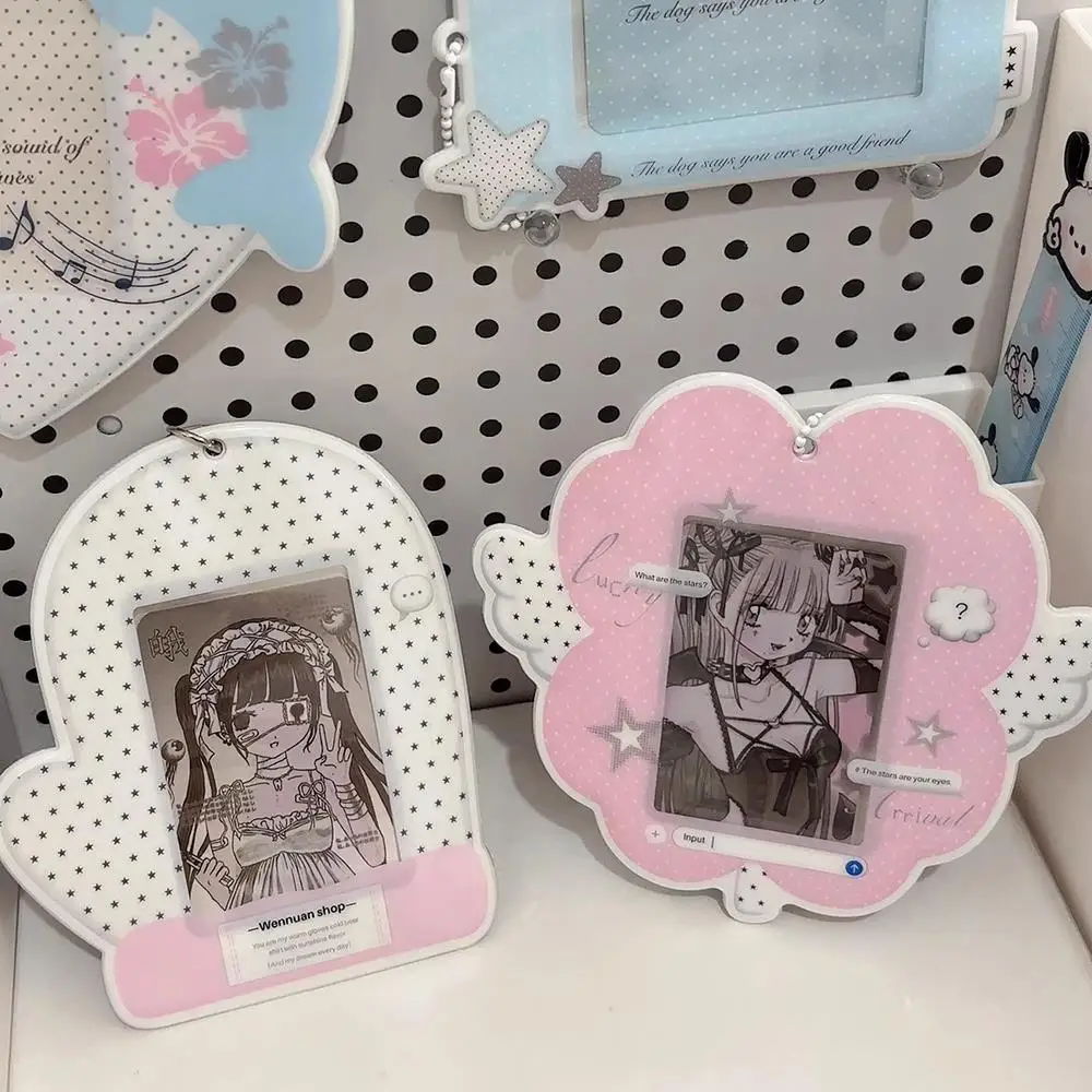 INS 3 بوصة بولي كلوريد الفينيل حامل بطاقة الصور مع سلسلة المفاتيح إطار صور حامل بطاقة الهوية شارة حامل حامي الأكمام القرطاسية #6