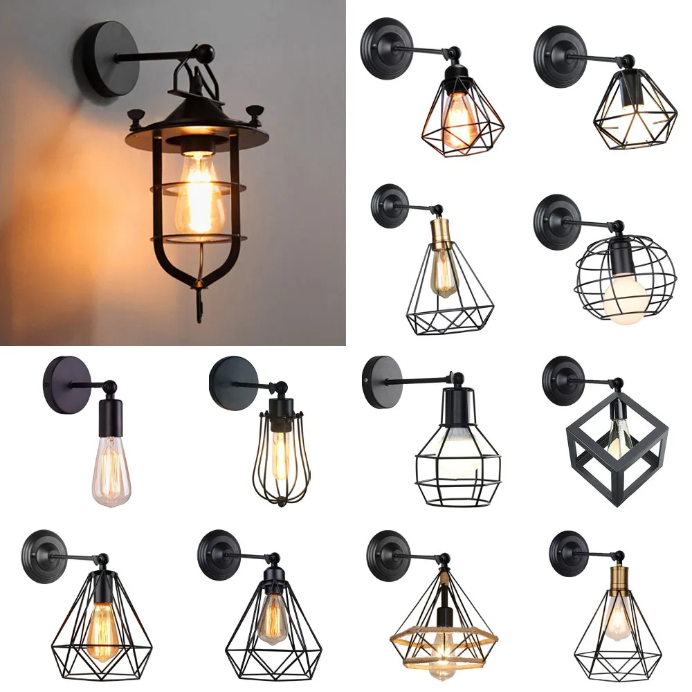 Industrial Sconce Wall light Fixture Vintage E27 Home Bedroom Indoor Lighting corridor Retro Bedside Lamp Wandlamp lampara pared