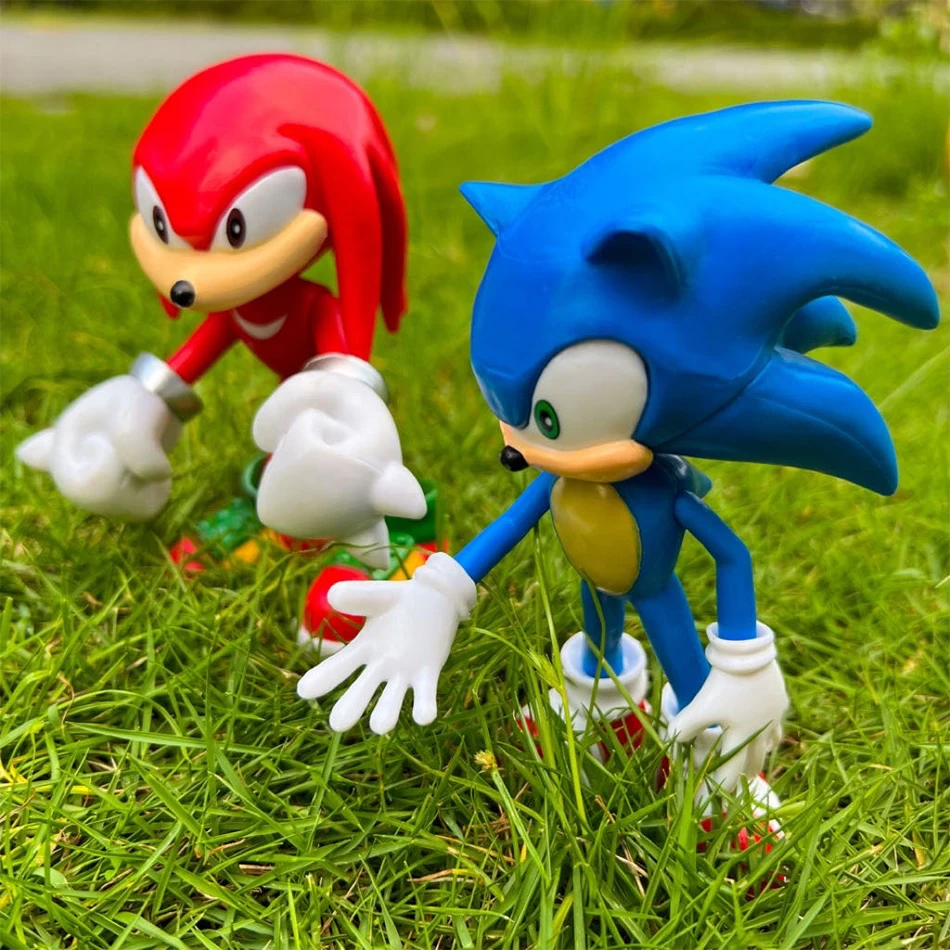 5pcs Set Cute Sonic PVC Character Toy Hedgehog Shadow Tail Figure 14cm Model Dolls Children Animal Toy Birthday Gift