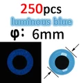 250pcs blue 6mm