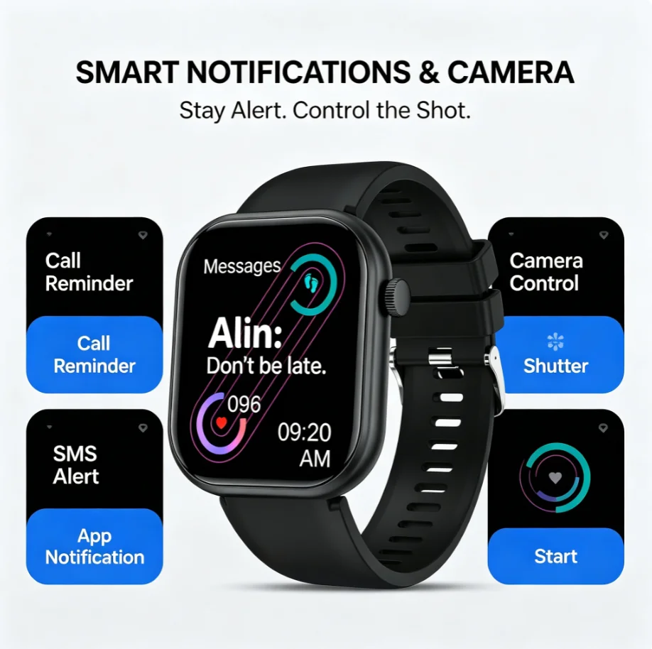 Smartwatch (Answer/Make Call), Smartwatch for Women Men, 100+ Sport Modes, Fitness Activity Tracker Pedometer, Smart Watches for Android Iphone, Gift for Family