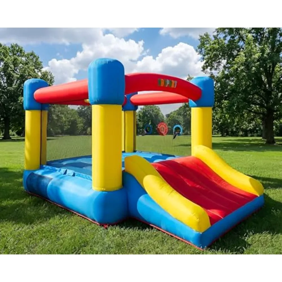 

Inflatable Bounce House for Ages 3-8 - Largest 6.7'x8.4' Jump Zone, Big Bouncer Castle with Slide Blower Included Backyard Part
