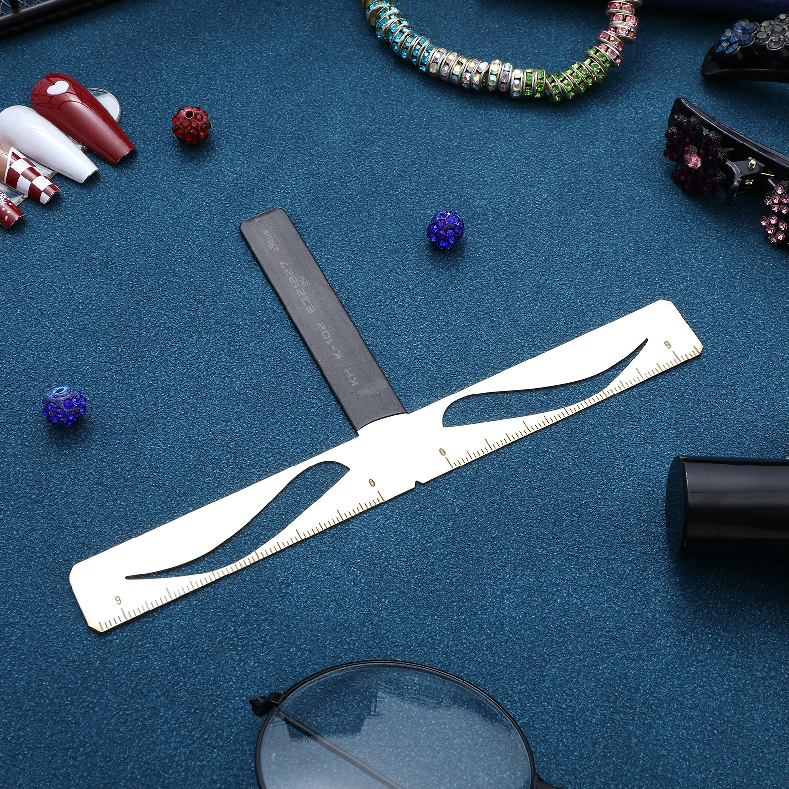 الحاجب استنسل حاكم قابلة لإعادة الاستخدام ثلاث نقاط التوازن تحديد المواقع عدة ل متناظرة الحواجب تشكيل أداة الحاجب رسم الخرائط #5