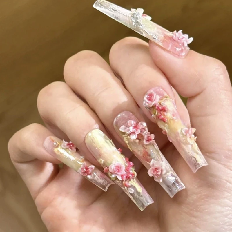 แม่พิมพ์ซิลิโคนลายดอกกุหลาบ 1 ชิ้น สำหรับตกแต่งเล็บ 3 มิติ อุปกรณ์ทำเล็บสำหรับร้านทำเล็บ เครื่องมือทำเล็บ