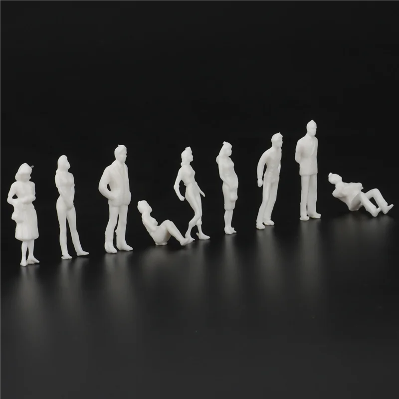 FBIL-1:50 figurines blanches modèle Architectural échelle humaine modèle HO peuples en plastique, 50 pièces