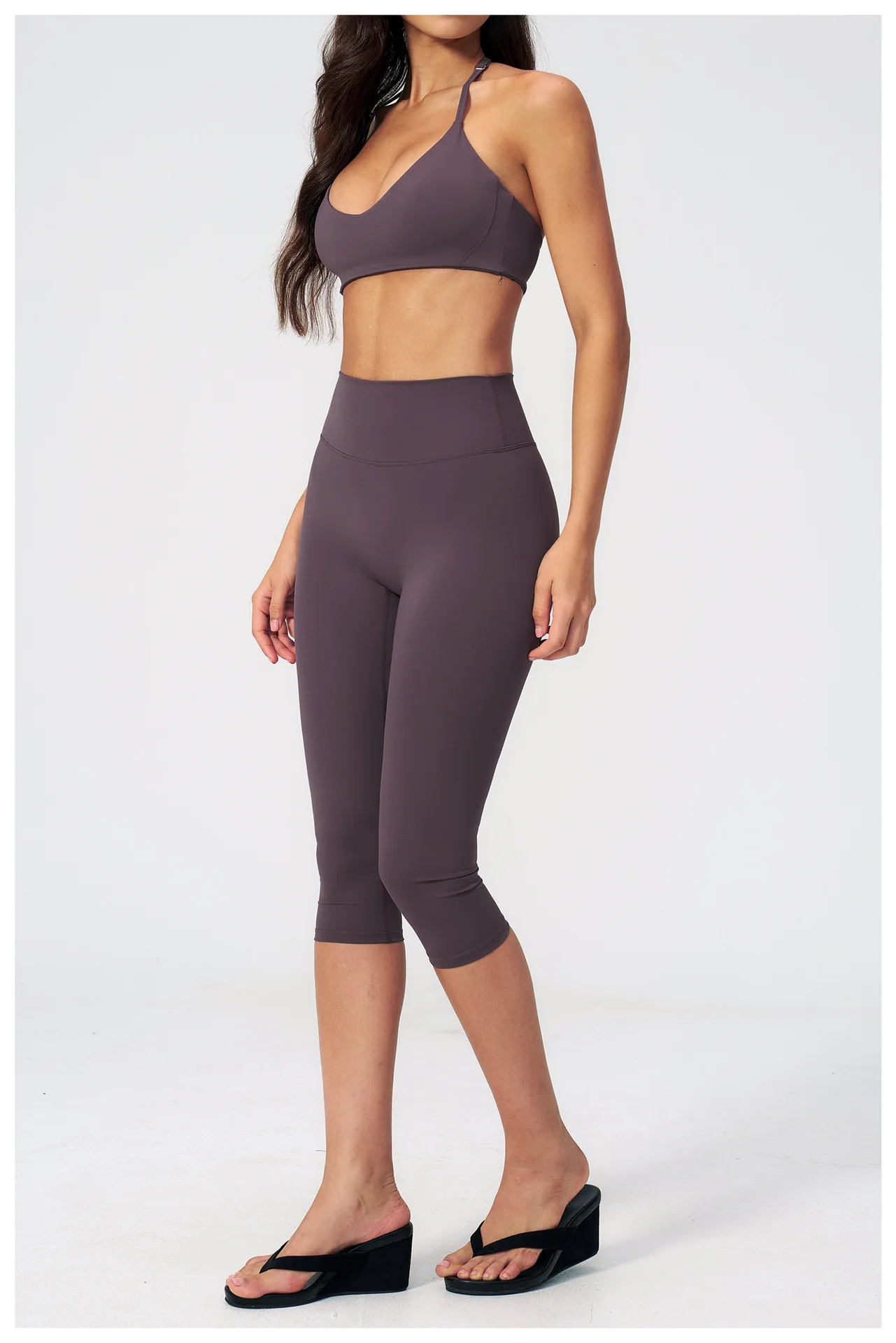 Women Tracksuit Yoga Set 2PCS Sports Set Short Sleeve Fitness Outfits Workout Clothes Running Capri Pants Gym Suit Athletic Wear