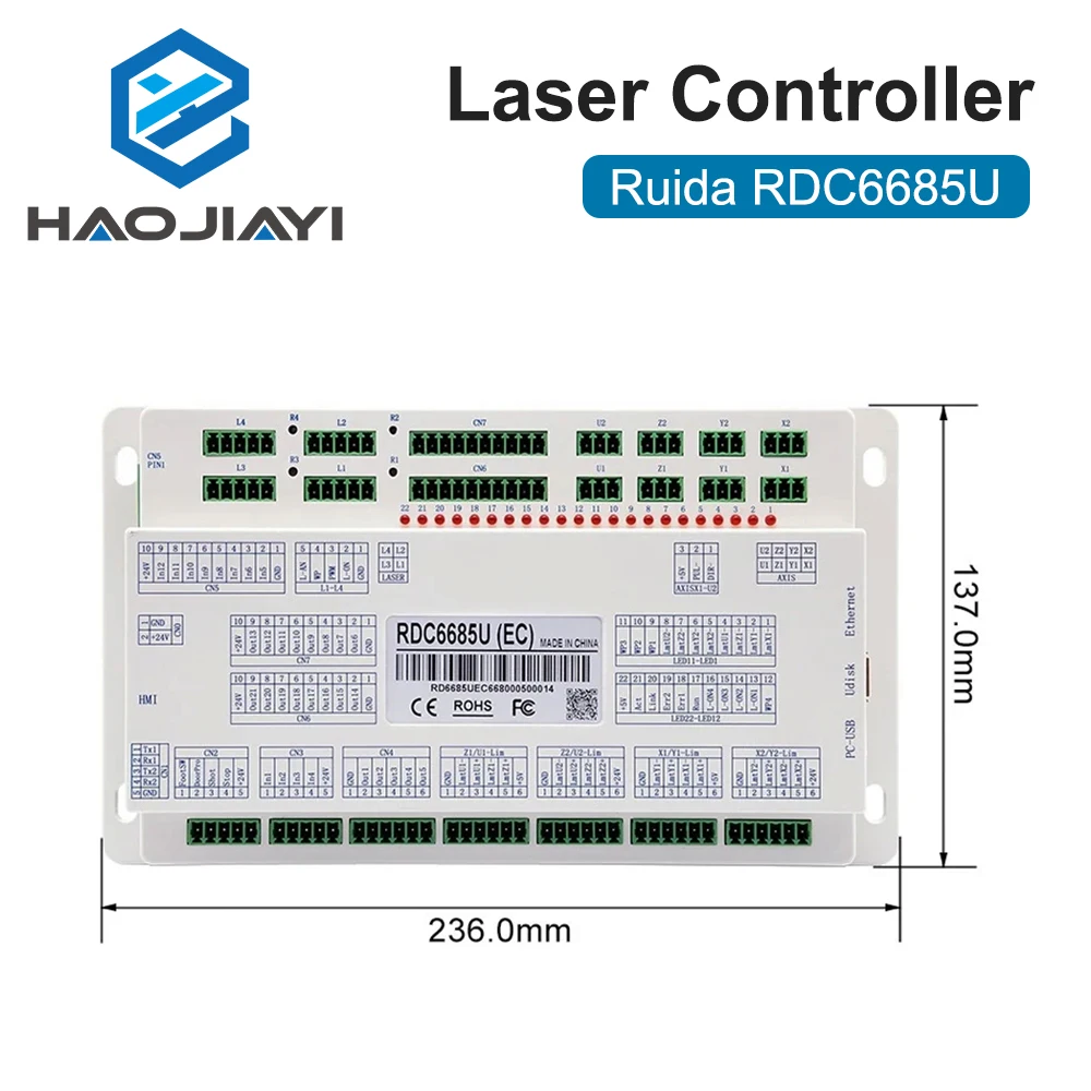 HAOJIAYI Ruida RDC6685U Laser Controller Card System Laser Control Panel for CO2 Laser Engraving Cutting Machine Replace 6442U