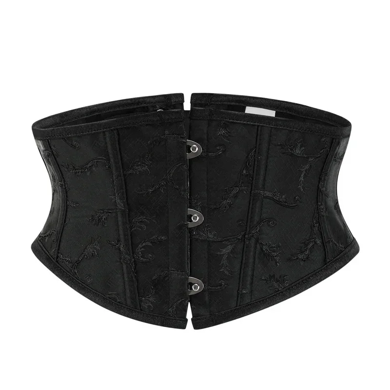 

Women Short Underbust Corset Bustier Waist Cincher Slimming Belt Black White