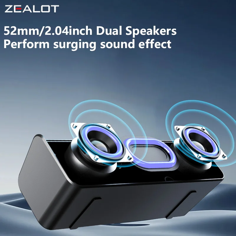 ZEALOT S72 20W Wireless Speakers, Dual Pairing, RGB light, 3000mAh Battery, Charging Cable, Booming bass.