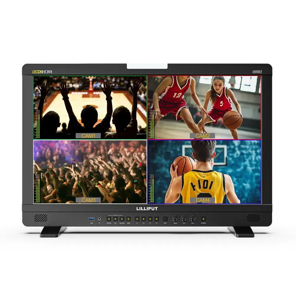 شاشة LILLIPUT UQ23 مقاس 23.8 بوصة 8K SDI عالية السطوع 4CH متعددة الرؤية ومدخلات رقمية متوافقة مع HDMI للفيلم/الستوديو