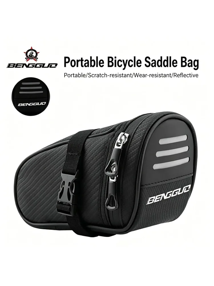 AliExpress NONE BENGGUO Bicycle Saddle Bag Small Waterproof Storage Black Reflective For MTB Road Mountain Bike Seat Tail Rear Tool Pouch Bag