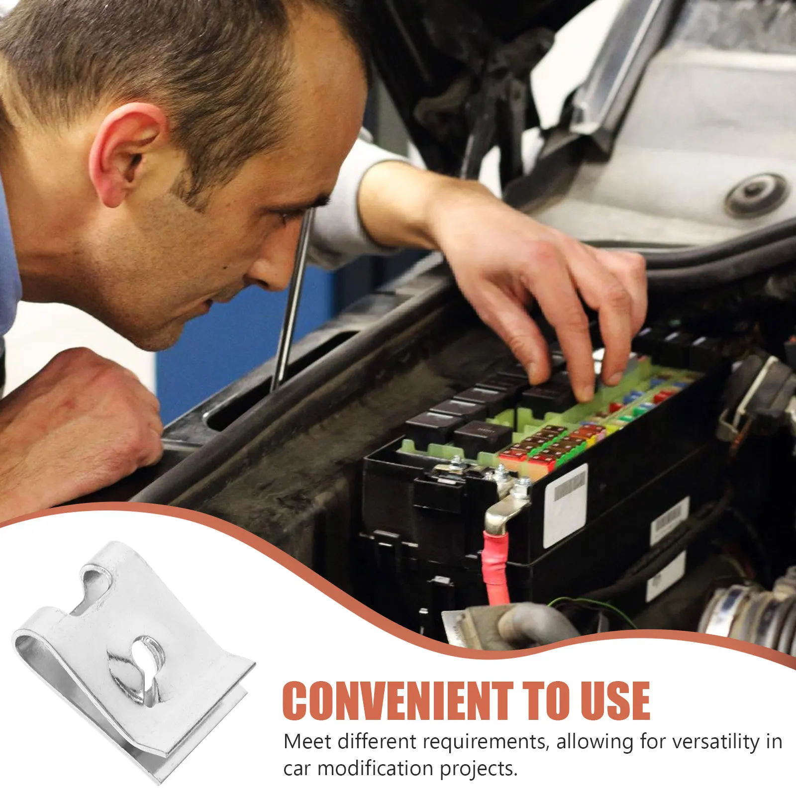 

100pcs Nut Clips Metal Panel Clips For Car Body Fasteners U-Shaped Nuts Auto Clip Bumper Fastening Tool Automotive Parts