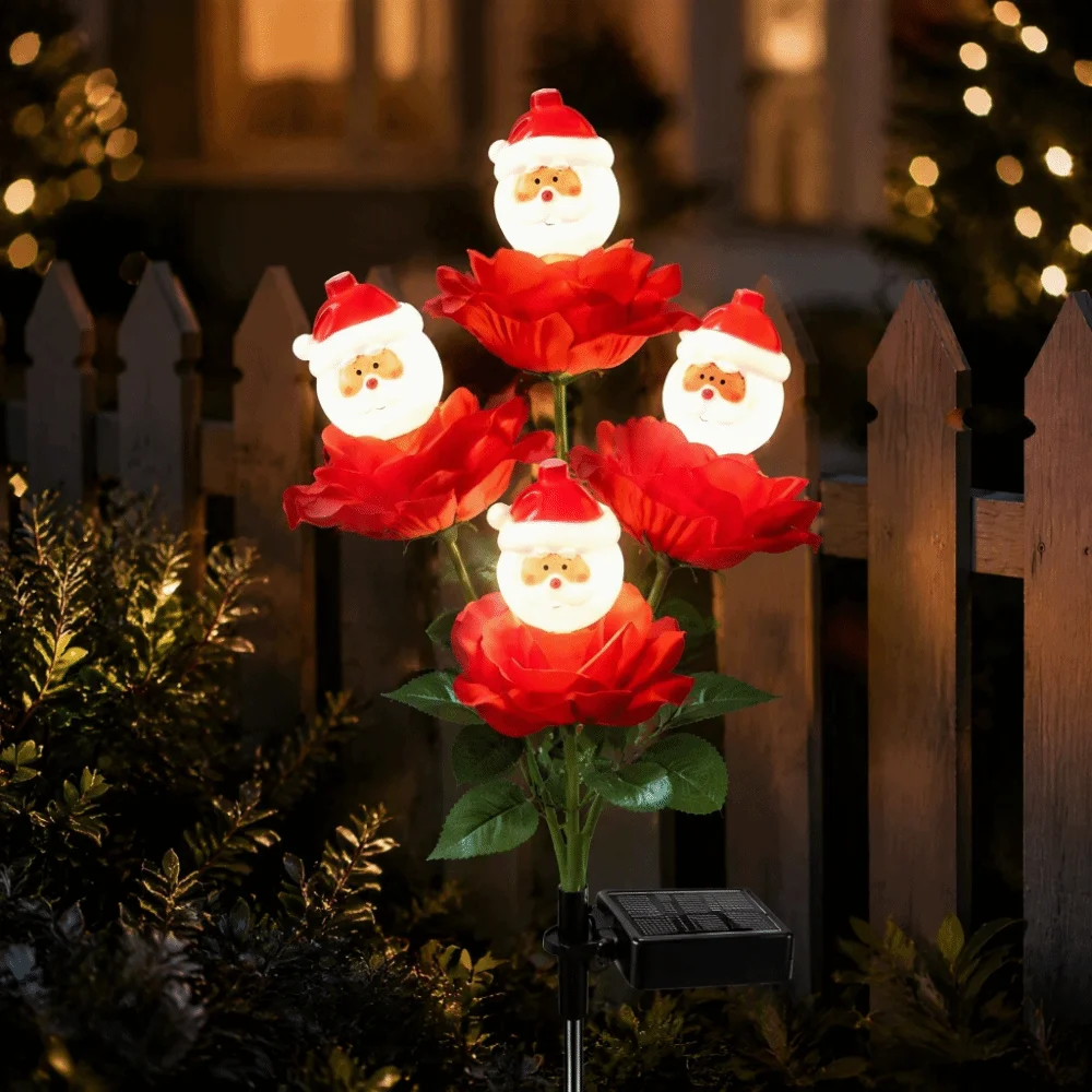 Solar Powered Solar Christmas Lights LED Waterproof Garden Stake Lights Snowman Design Doll Design Snowman Garden Light