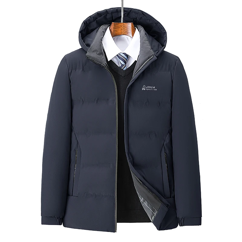 

New Winter Parkas Business British Trench Coat Warm Fleece Parkas Cotton-padded Plus Velvet Cotton Jacket Men Waterproof Parkas