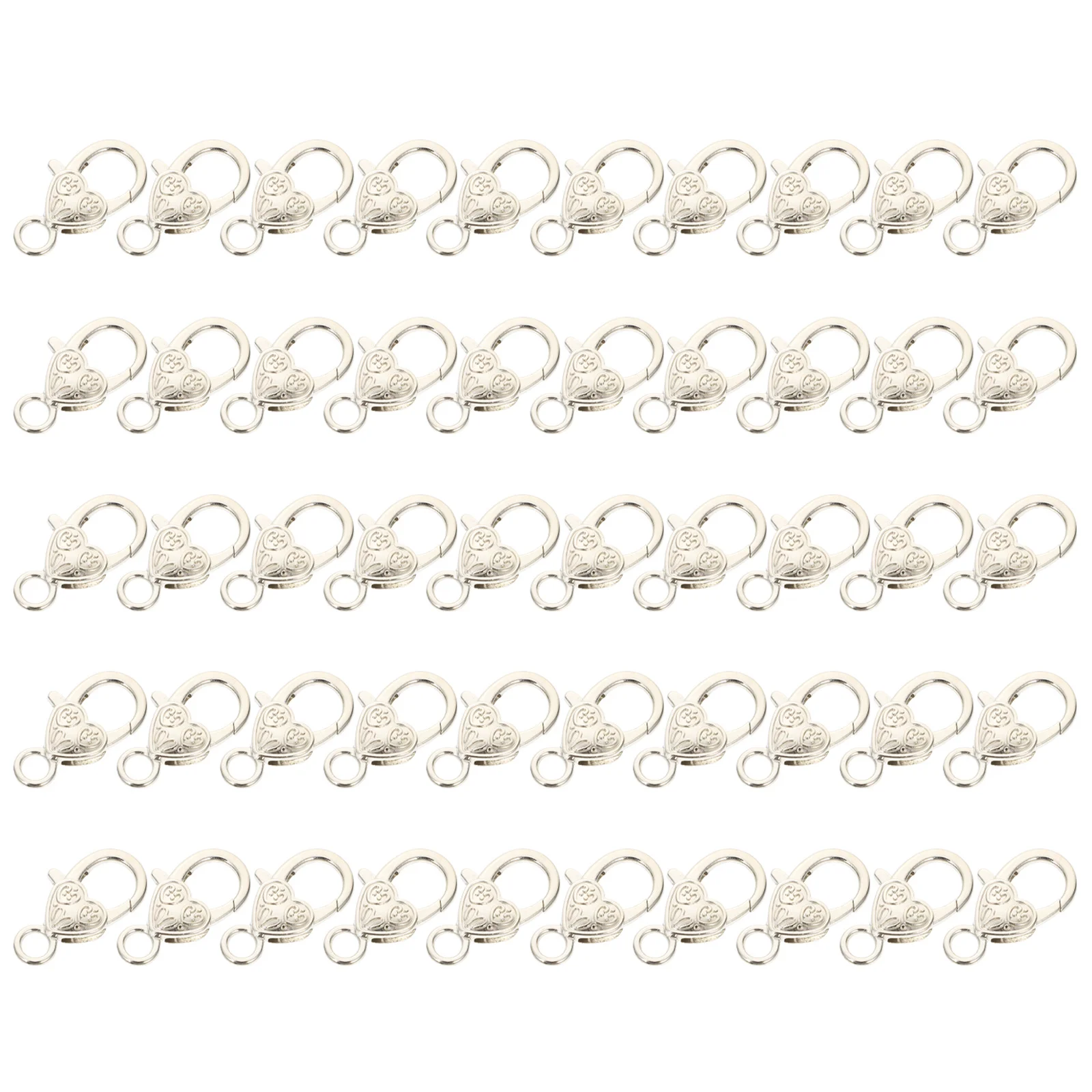 

50Pcs Zinc Alloy Heart Lobster Clasps DIY Buckles for Keychains Bag Decoration Handmade Accessories Lobster Clasps
